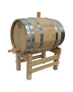 Oak wood barrel for alcoholic beverages, wood, 60 l, beige, 1 piece