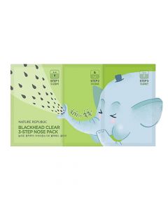 Blackhead cleansing nose strips, Nature Republic, microfiber, 6.2 g, green, 3 pieces