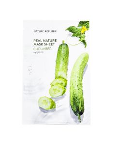 Maskë hidratuese për fytyrën, Cucumber, Nature Republic, mikrofibër, 23 g, e gjelbër, 1 copë