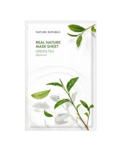 Maskë hidratuese për fytyrën, Green Tea, Nature Republic, mikrofibër, 23 g, e gjelbër, 1 copë