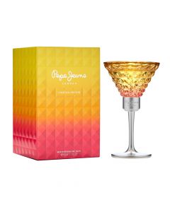 Eau de toilette (EDT) for women, Cocktail Edition For Her, Pepe Jeans, glass and metal, 80 ml, coral and yellow, 1 piece