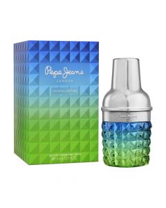 Eau de toilette (EDT) for men, Cocktail Edition For Him, Pepe Jeans, glass and metal, 100 ml, blue and green, 1 piece