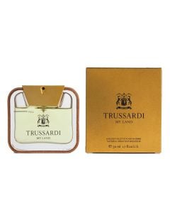 Eau de toilette (EDT) for men, My Land, Trussardi, glass, 50 ml, black and gold, 1 piece