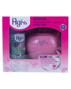Wax depilation set, Agiss, plastic and wax, 220 g, pink and green, 8 pieces
