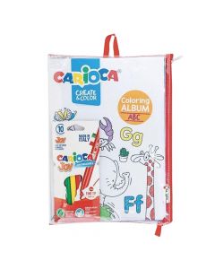 Set për ngjyrosje, për fëmijë, ABC and Numbers, Carioca, plastikë dhe letër, 13.5x18x1 cm, mikse, 11 copë