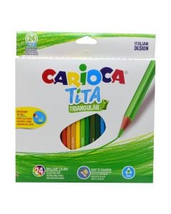 Colored pencils for children, Tita, Carioca, synthetic resin, 21.5x1x23 cm, miscellaneous, 24 pieces