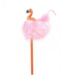 Pencil with rubber decoration, for children, Flamingo, The Littlies, wood and rubber, 20 cm, miscellaneous, 1 piece