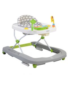 Baby walker 2 in 1, Zoo, Moni, plastic and polyester, 63x76x12 cm, gray, 1 piece