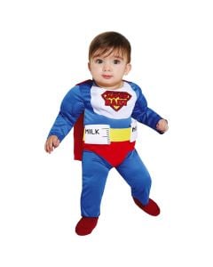 Kostum për beba, Suprbaby, blu, kuqe, bardhë, 6-12 muajsh, verdhë