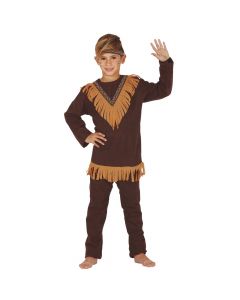 Kostum për meshkuj, Indian, 7-9 vjec, poliestër, kafe