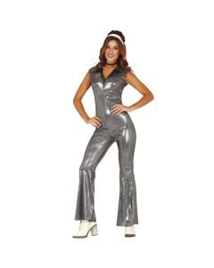 Costume Disco ladies,100% polyester, silver