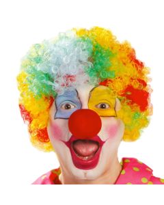 Adult, multicoloured rainbow circus Curly