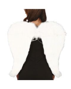 Krahë engjëlli të bardhë, plastikë dhe pupla, 80x60 cm, e bardhë, 1 copë