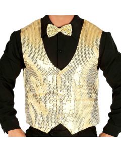 Men's gold vest with sequin sequins