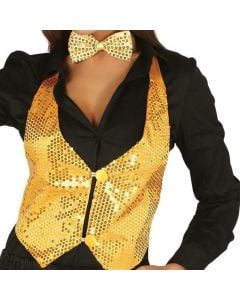 Men's gold vest with sequin sequins