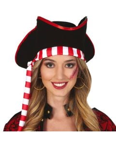 Pirate earrings, metal, 5 cm, gold, 1 pair