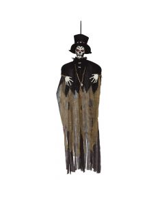 Magjistar skelet dekorues, plastikë dhe poliestër, 120x40 cm, e zezë dhe kafe, 1 copë