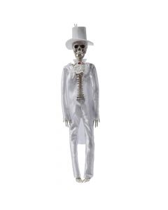 Decorative groom skeleton, plastic and polyester, 42 cm, white, 1 piece