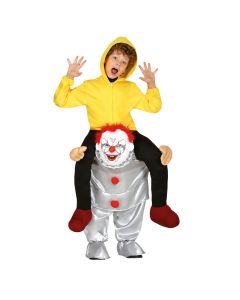 Kostum për meshkuj, Let me go bad clown, poliestër, 10-12 vjec, gri, verdhë, kuqe