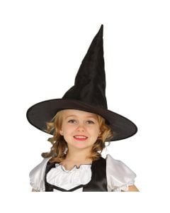 Black witch hat, for children, 31x3.5x30 cm, polyester, balck