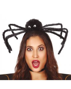 Rreth flokësh me merimangë, plastikë dhe poliestër, 30x13 cm, e zezë, 1 copë