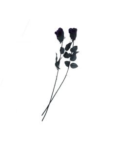 Trëndafil i zi, plastikë, 42 cm, e zezë, 1 copë