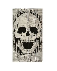 Poster Metal Skull, plastikë, 75x150 cm, e zezë dhe argjend, 1 copë