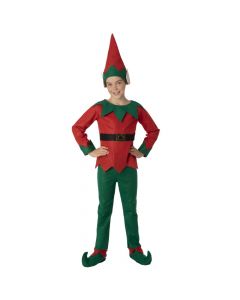 Veshje Elfi fëmijë / meshkuj dhe femra, 100% poliestër, e kuqe / jeshile, për 4 deri 6 vjeç dhe 6 deri 8 vjeç