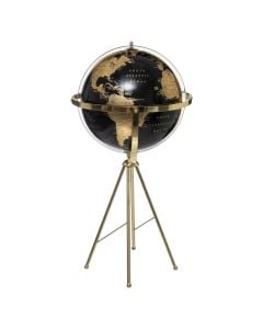 Glob tavoline dekorues, PVC / metalik, zezë / floriri, Dia 75 x 79 cm