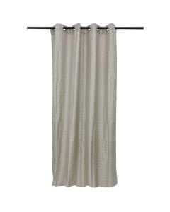 Curtains with rings, polyester, beige with gray, 130 x 260