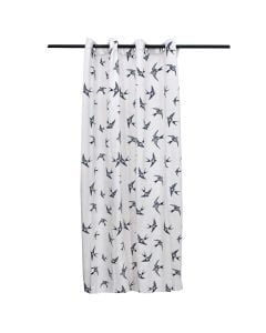 Perde me unaza dizajn dallëndyshe, poliestër, bezhë , 140 x 260 cm