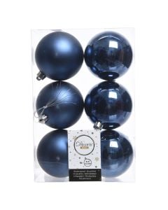 Sferë dekoruese (Pk 6), plastike, blu, Dia. 8 cm