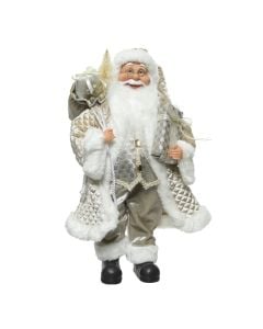 Babagjysh dekorues, poliestër, e bardhë / floriri, 45 cm