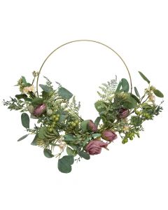 Decorative wreath, natural, green, Dia. 40 x 40 cm