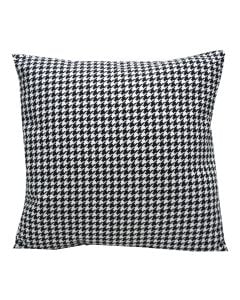 Decorative pillow with squares, polyester, white + black, 50x50 cm