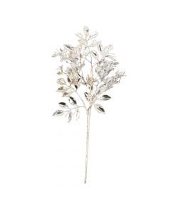 Gjethe dekoruese, e bardhë/argjendi, 47 cm