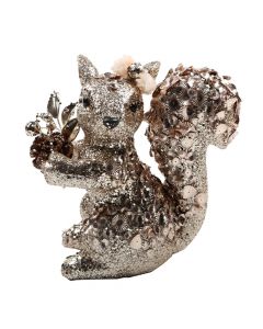 Decorative animal, Bunny, silver/gold, 22x12xH23 cm