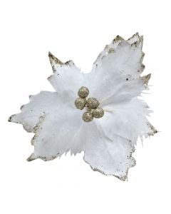 Lule dekoruese, e bardhë/floriri, Ø28 cm