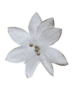 Lule dekoruese, e bardhë/floriri, Ø28 cm