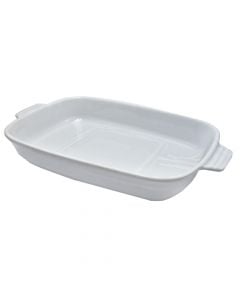 Oven casserole, ceramic, white, 41x26x6.5 cm