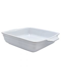 Oven casserole, ceramic, white, 27x17x7.5 cm