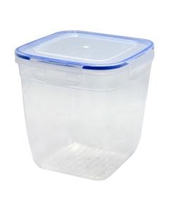 Storage container, with lid, Cook&Lock, PP/Silicone, clear/light blue, 3250 ml