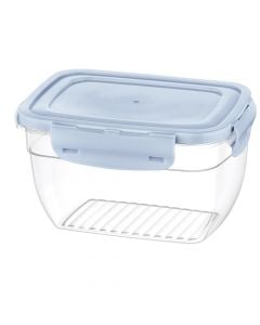 Storage container, with lid, Cook&Lock, PP, clear/light blue, 575 ml