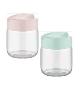 Jar, Aqua, Glass/PP, clear/purple, 425 cc