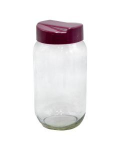 Jar, Aqua, Glass/PP, clear/purple, 1000 cc
