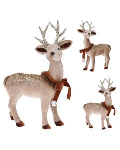 Decorative animal, Reindeer, polystyrene, brown, 38 cm