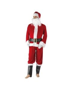 Santa Claus costume, polyester, red / white, for adults