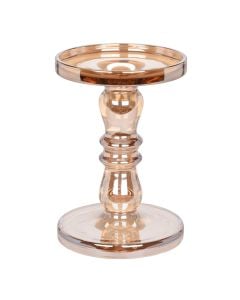 Candle holder, glass , dia. 11xH18.5 cm