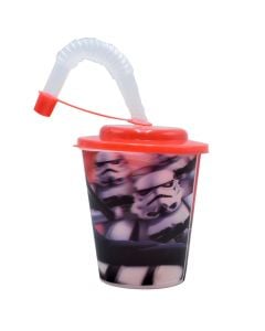 Plastic cup with nozzle with characters, plastic, different characters, 180cc