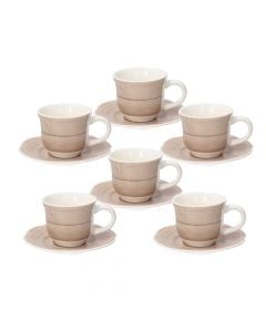 Set filxhan kafe Shabby (PK 6cp), qeramikë, bezhë, 90cc
